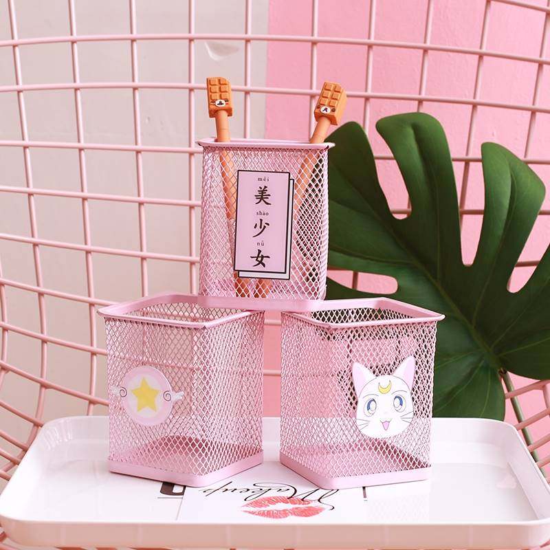 创意时尚个性笔筒北欧可爱少女心ins文具学生卡通收纳盒简约网格,淘宝优惠券,粉丝福利购,淘宝优惠卷