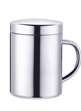 Kitchen Stainless Steel Coffee Mug Easy Grip With Lid Bar Do