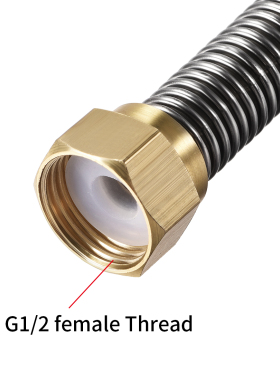 Corrugated Stainless Steel Water Line 11.8inch Length G1/2 F