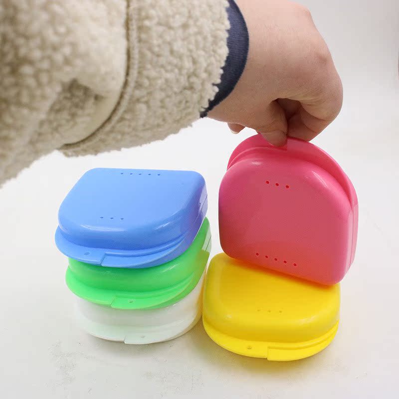 Denture Bath Box Case Dental False Teeth Appliance Container - 图1