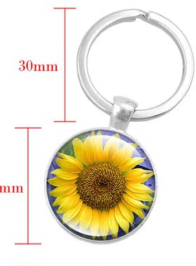 1PC 5.7CM Sunflower Gem Metal Key Holder Europe And The Unit