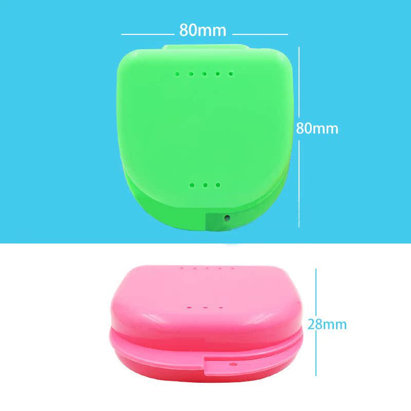 Denture Bath Box Case Dental False Teeth Appliance Container - 图0