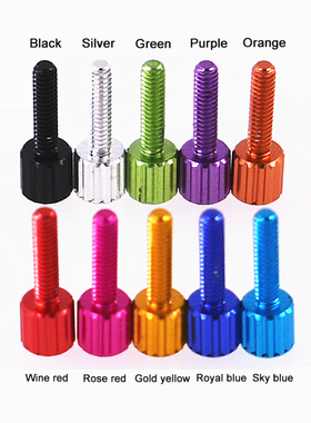 5PCS M2 Aluminum Alloy Knurled Thumb Screws Round Flat Head