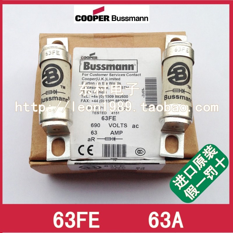 US BUSSMANN fuse 690V 63A BS88: 4 63FE fuse / BUSS fuses - 图0