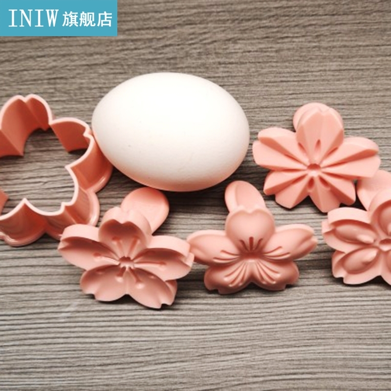 5pcs/set Cookie Mold Stamp Biscuit Cutter Cherry Blossom Flo - 图3