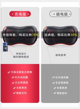 颈椎按摩器背部腰部颈椎多功能全身揉捏神器肩颈按摩仪靠垫枕