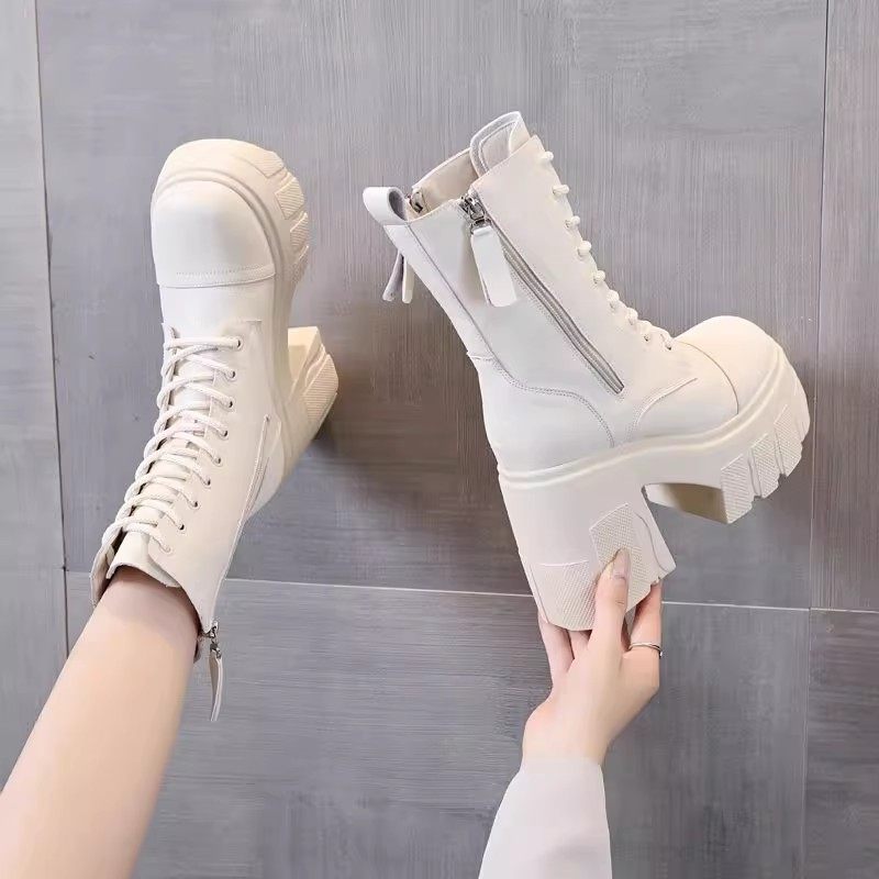 真皮大码12cm增高马丁靴女2025秋冬松糕显瘦厚底小个子超高跟短靴,淘宝优惠券,粉丝福利购,淘宝优惠卷