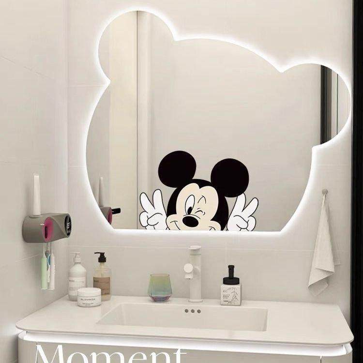 米奇米妮卫生间玻璃门静电贴贴膜厕所门窗装饰画浴室门高级感贴膜 - 图1