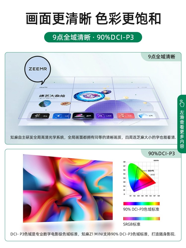 知麻NEW Z1mini高配版投影仪高清家庭影院微小型便携投影机语音投墙高亮游戏办公卧室家用芝麻智能无线投屏