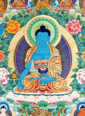 健康平安药师佛伏藏摆件供盒