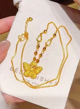 金店同款蝴蝶锁骨项链轻奢小众设计感高级颈链