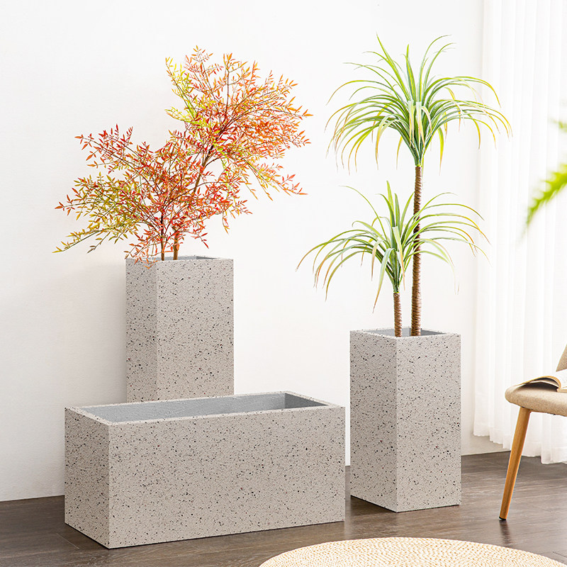 户外花箱长方形水泥花盆真石漆镁泥简约北欧风植物盆栽阳台客厅落,淘宝优惠券,粉丝福利购,淘宝优惠卷