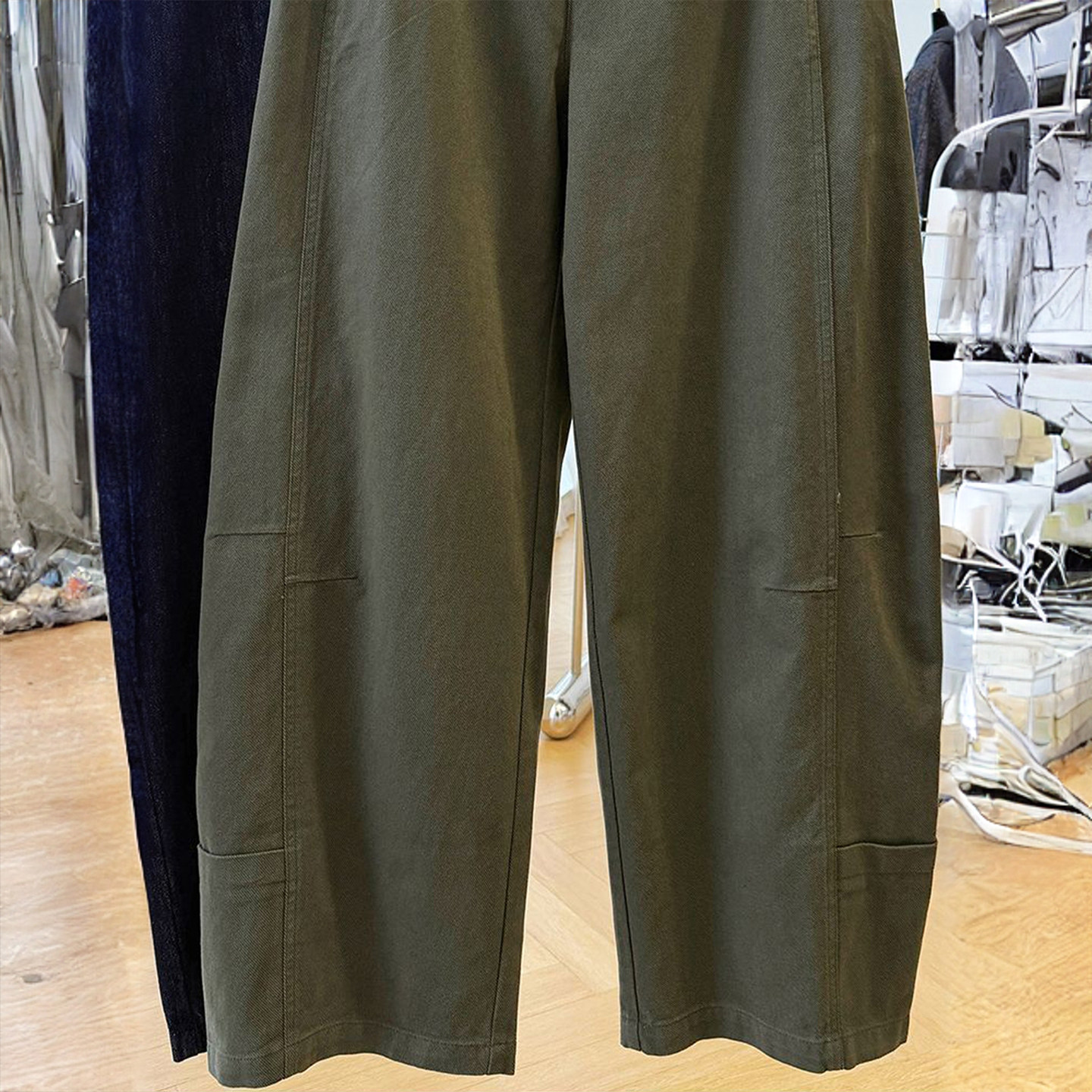 300斤大码女装高腰显瘦弯刀牛仔裤女胖mm绿色小众设计感阔腿裤子,淘宝优惠券,粉丝福利购,淘宝优惠卷