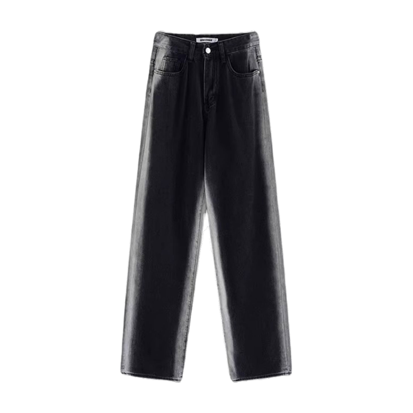 300斤大码女装美式高街黑色牛仔裤女胖mm设计感宽松显瘦阔腿裤子,淘宝优惠券,粉丝福利购,淘宝优惠卷