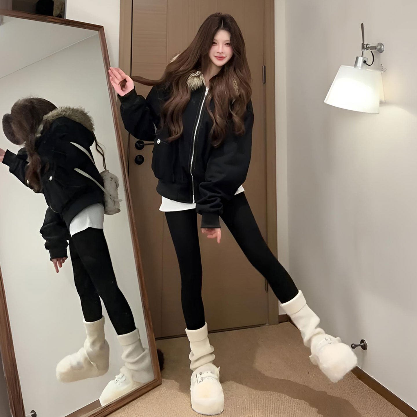 300斤大码女装胖mm黑色加厚棉服女冬季保暖复古时尚毛绒绒外套潮,淘宝优惠券,粉丝福利购,淘宝优惠卷