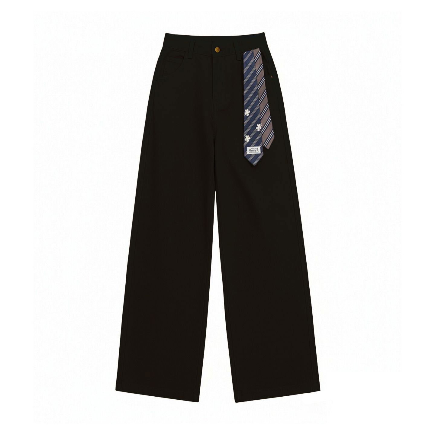 胖mm大码女装黑色牛仔裤女2025新款小个子高腰垂坠感宽松阔腿裤子,淘宝优惠券,粉丝福利购,淘宝优惠卷