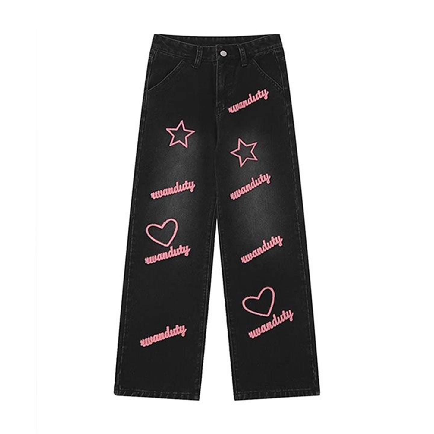 特大码女装韩版宽松黑色牛仔裤女2025新款小个子显瘦百搭阔腿裤子,淘宝优惠券,粉丝福利购,淘宝优惠卷