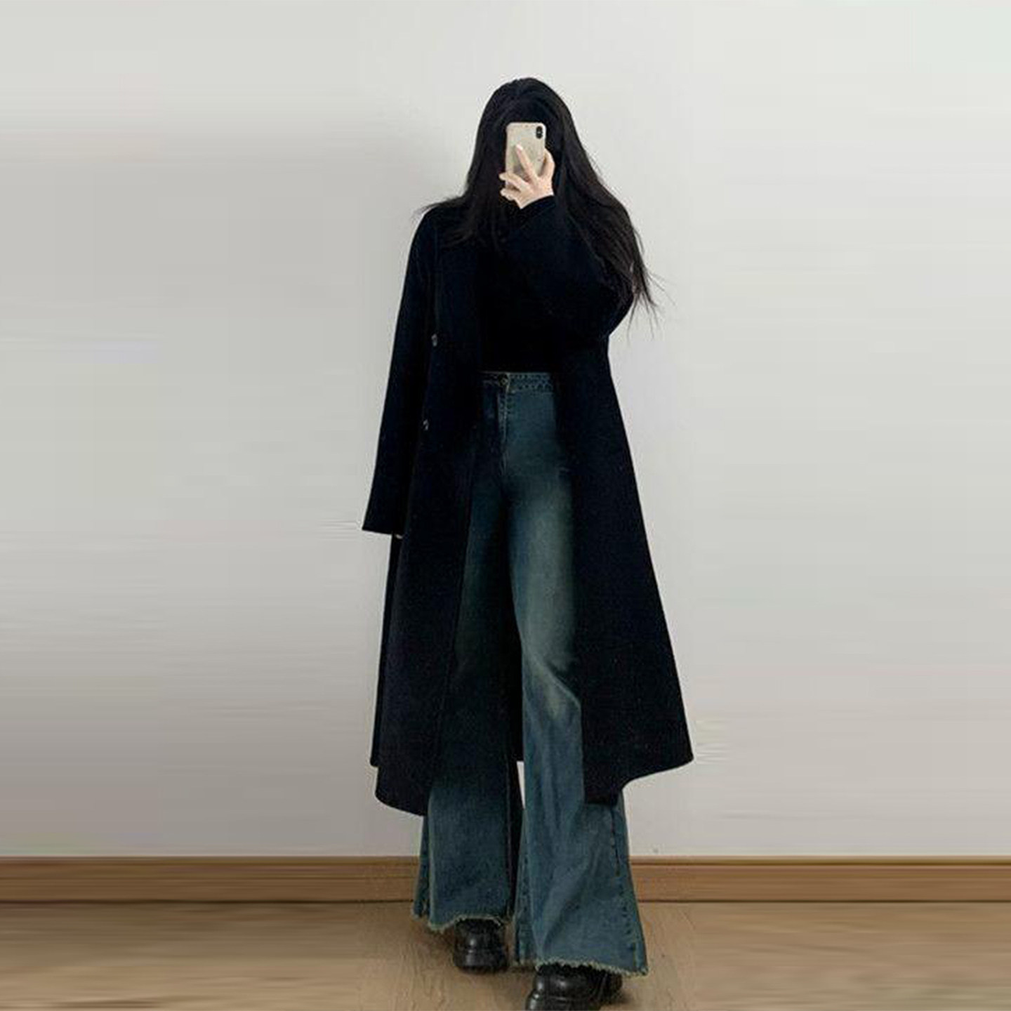 大码女装蓝色微喇牛仔裤女新款胖mm高街辣妹风小个子显瘦喇叭裤子,淘宝优惠券,粉丝福利购,淘宝优惠卷