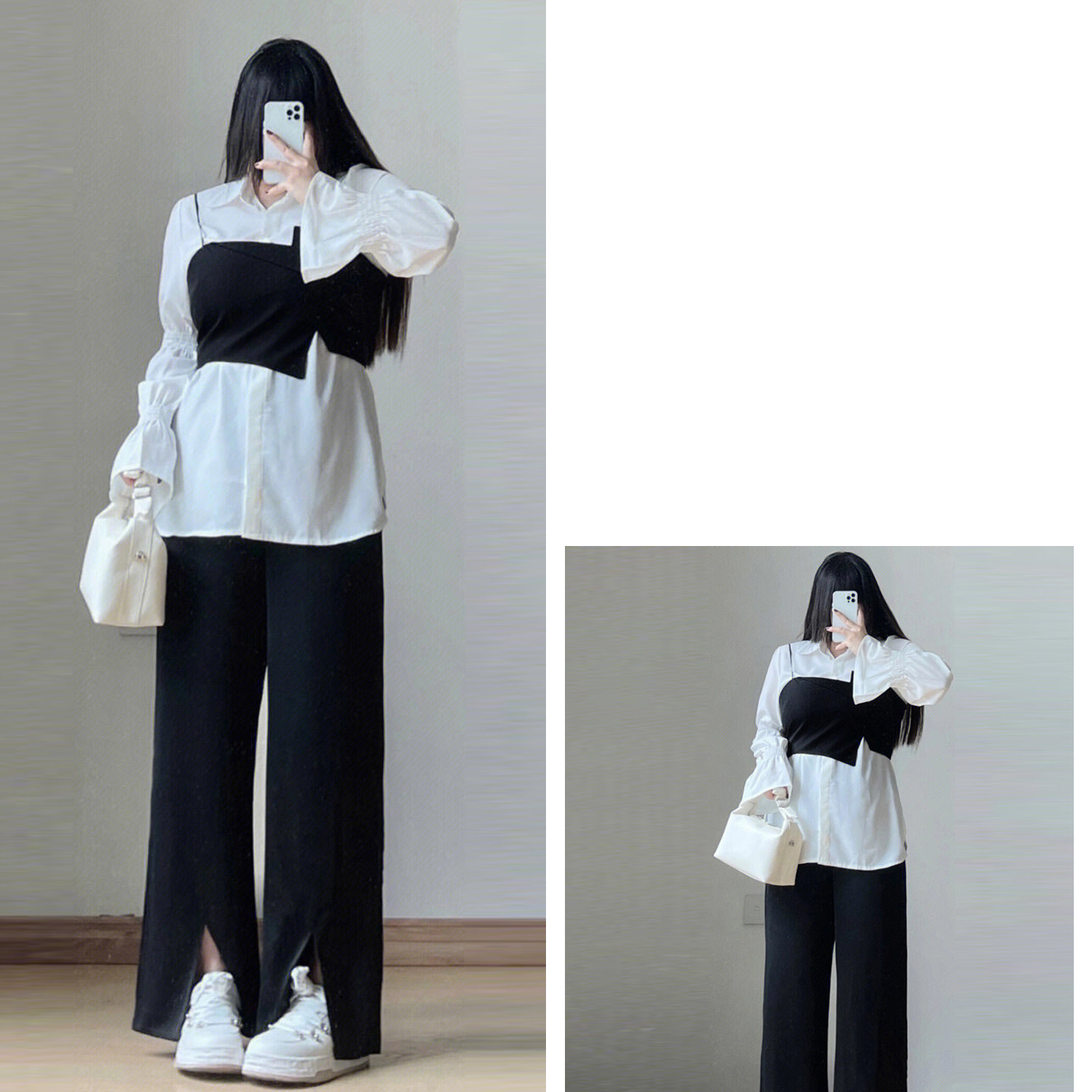 300斤大码女装美式穿搭黑色西装裤女胖mm设计感高腰开叉微喇裤子,淘宝优惠券,粉丝福利购,淘宝优惠卷