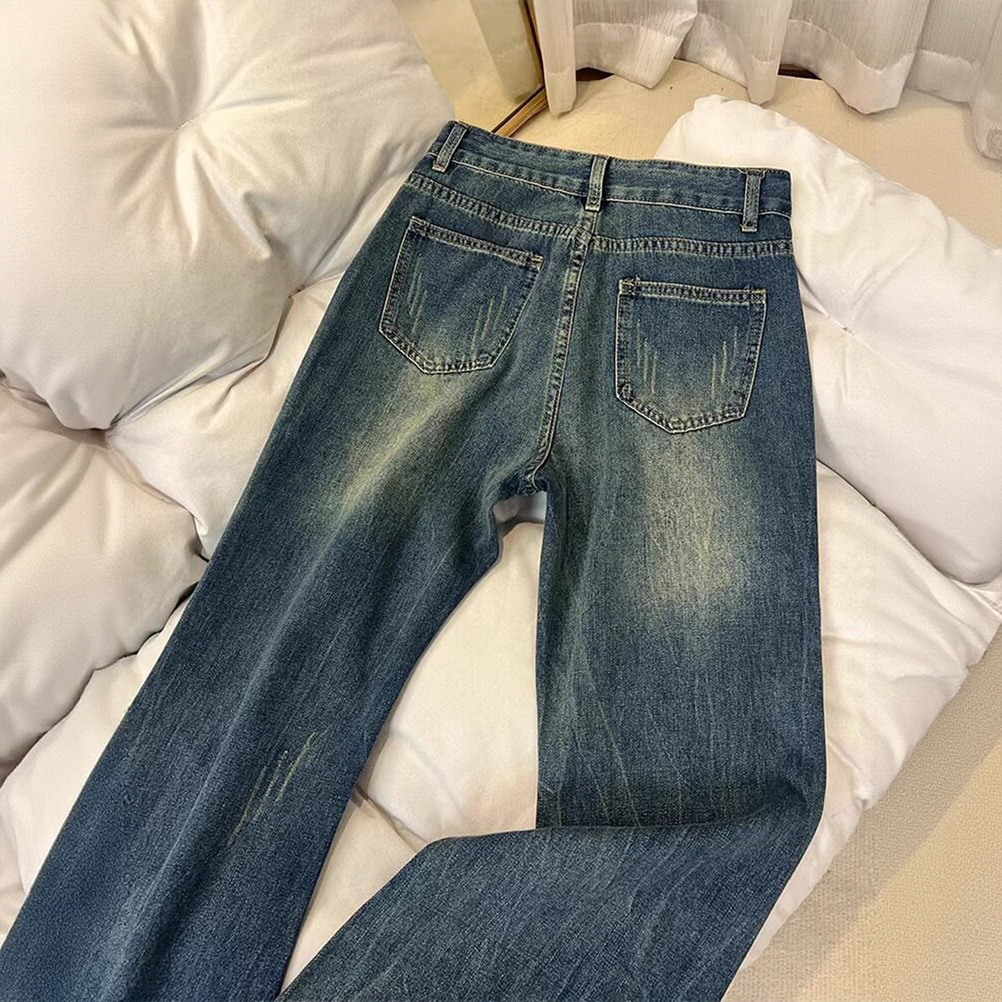 300斤大码女装复古蓝弹力牛仔裤女胖mm梨型身材宽松遮胯喇叭裤子,淘宝优惠券,粉丝福利购,淘宝优惠卷