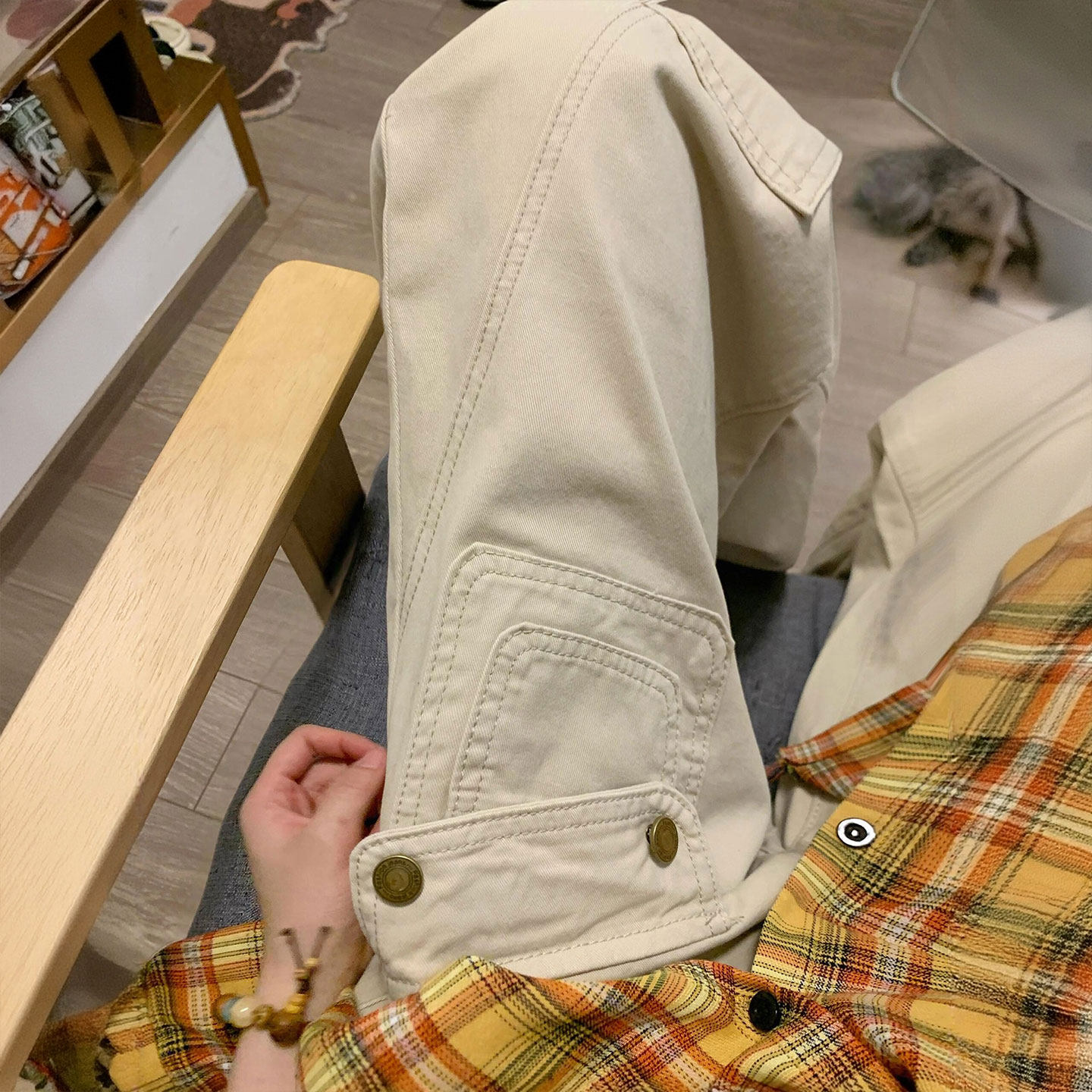 特大码胖mm杏色辣妹风工装牛仔裤女2026新款百搭显瘦休闲阔腿裤子,淘宝优惠券,粉丝福利购,淘宝优惠卷