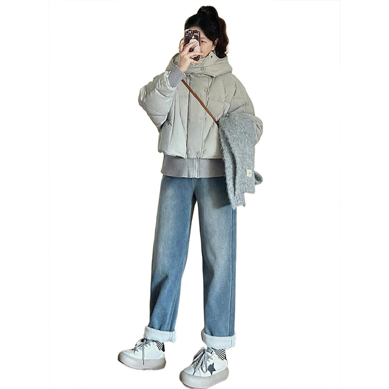 300斤大码女装韩系加绒牛仔裤女冬季胖mm保暖加厚裤子窄版直筒裤,淘宝优惠券,粉丝福利购,淘宝优惠卷