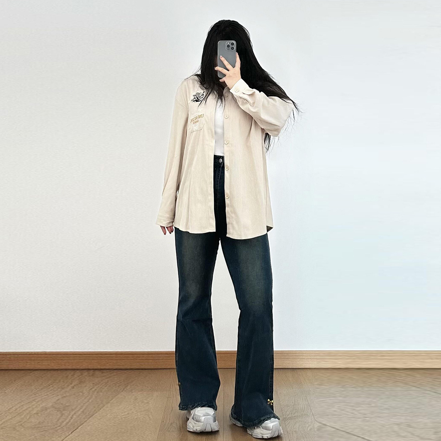 大码女装韩系穿搭设计弹力牛仔裤女胖mm复古显瘦时尚百搭微喇裤子,淘宝优惠券,粉丝福利购,淘宝优惠卷