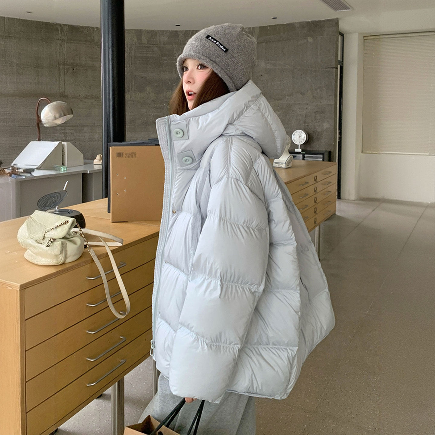 特大码胖mm高级感减龄加厚蓝色外套女2025冬季韩系超好看羽绒棉服,淘宝优惠券,粉丝福利购,淘宝优惠卷