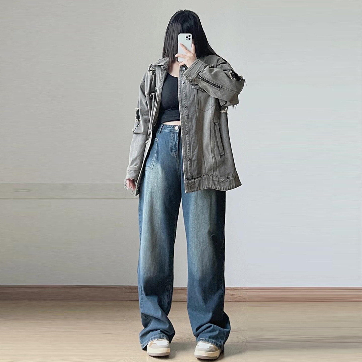 特大码女装蓝色显瘦牛仔裤女胖mm高腰垂感梨型身材显瘦直筒长裤子,淘宝优惠券,粉丝福利购,淘宝优惠卷