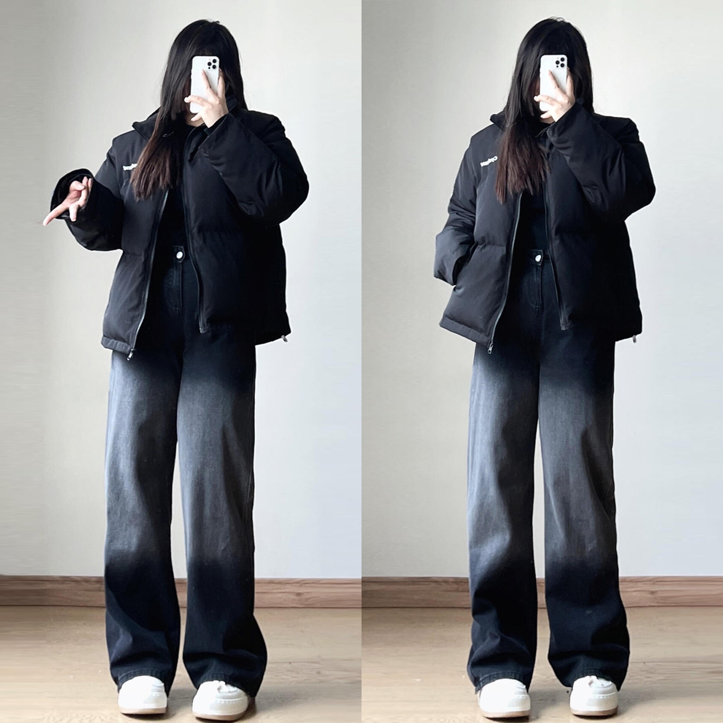 胖mm大码女装黑色渐变设计阔腿牛仔裤女春季宽松遮肉显瘦休闲裤子,淘宝优惠券,粉丝福利购,淘宝优惠卷