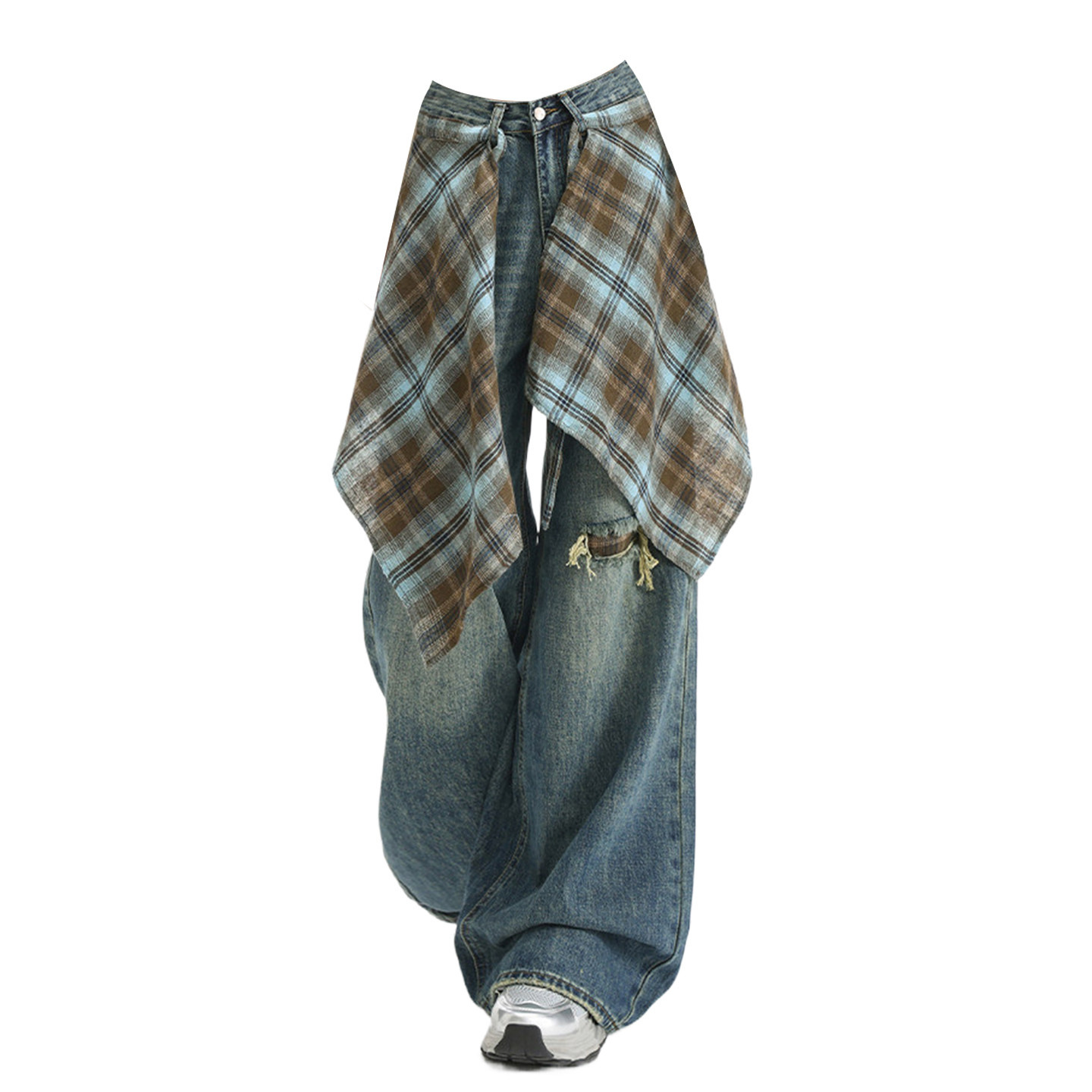 300斤特大码女装美式宽松蓝色牛仔裤女胖mm复古百搭显瘦阔腿裤子,淘宝优惠券,粉丝福利购,淘宝优惠卷