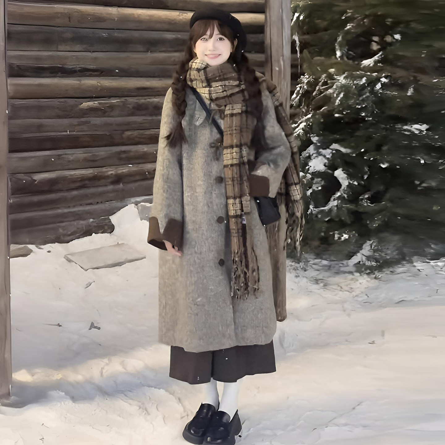 胖mm特大码日式慵懒风毛呢大衣女秋冬新款遮肉显瘦立领中长款外套,淘宝优惠券,粉丝福利购,淘宝优惠卷