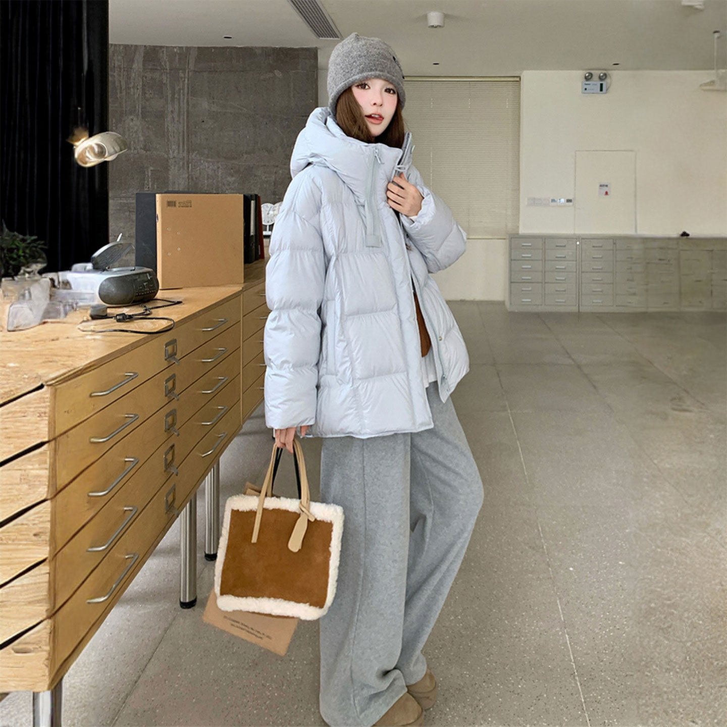 特大码胖mm高级感减龄加厚蓝色外套女2025冬季韩系超好看羽绒棉服,淘宝优惠券,粉丝福利购,淘宝优惠卷