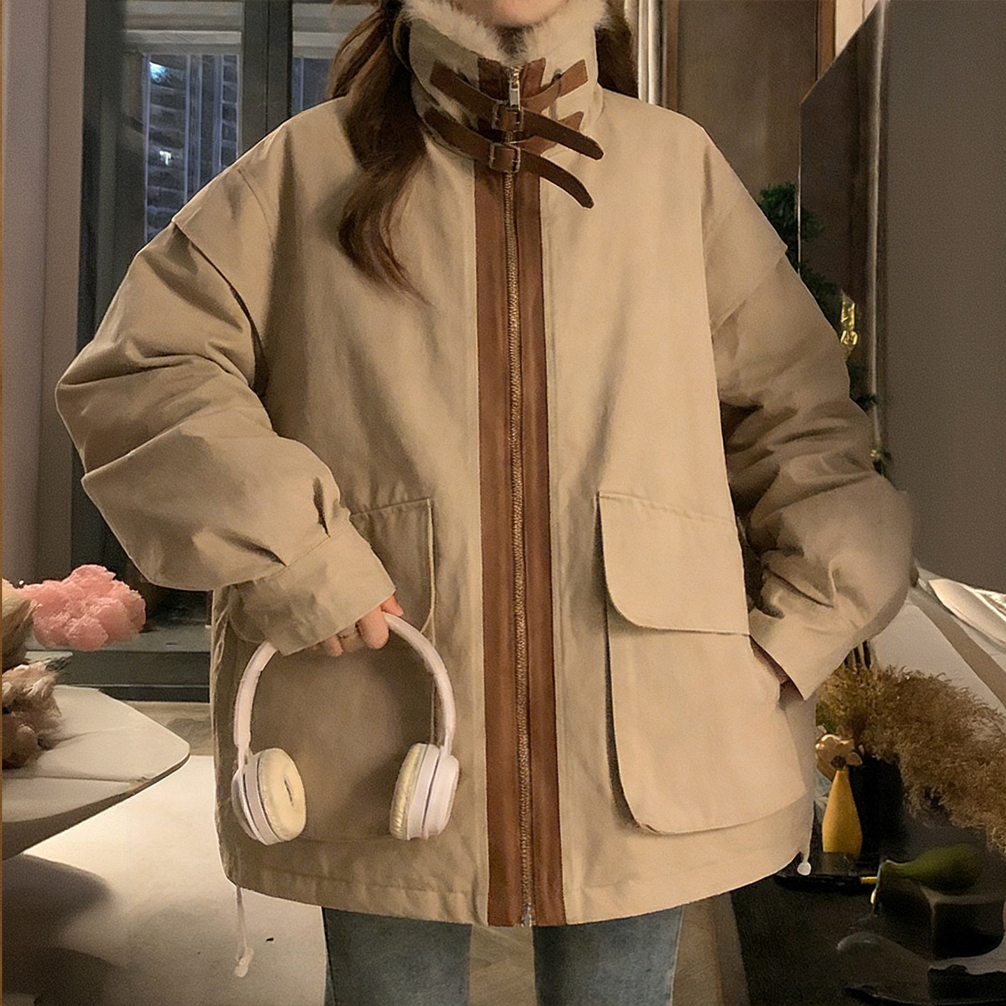 300斤大码女装胖mm立领保暖棉服女秋冬韩版宽松加厚设计感ins外套,淘宝优惠券,粉丝福利购,淘宝优惠卷