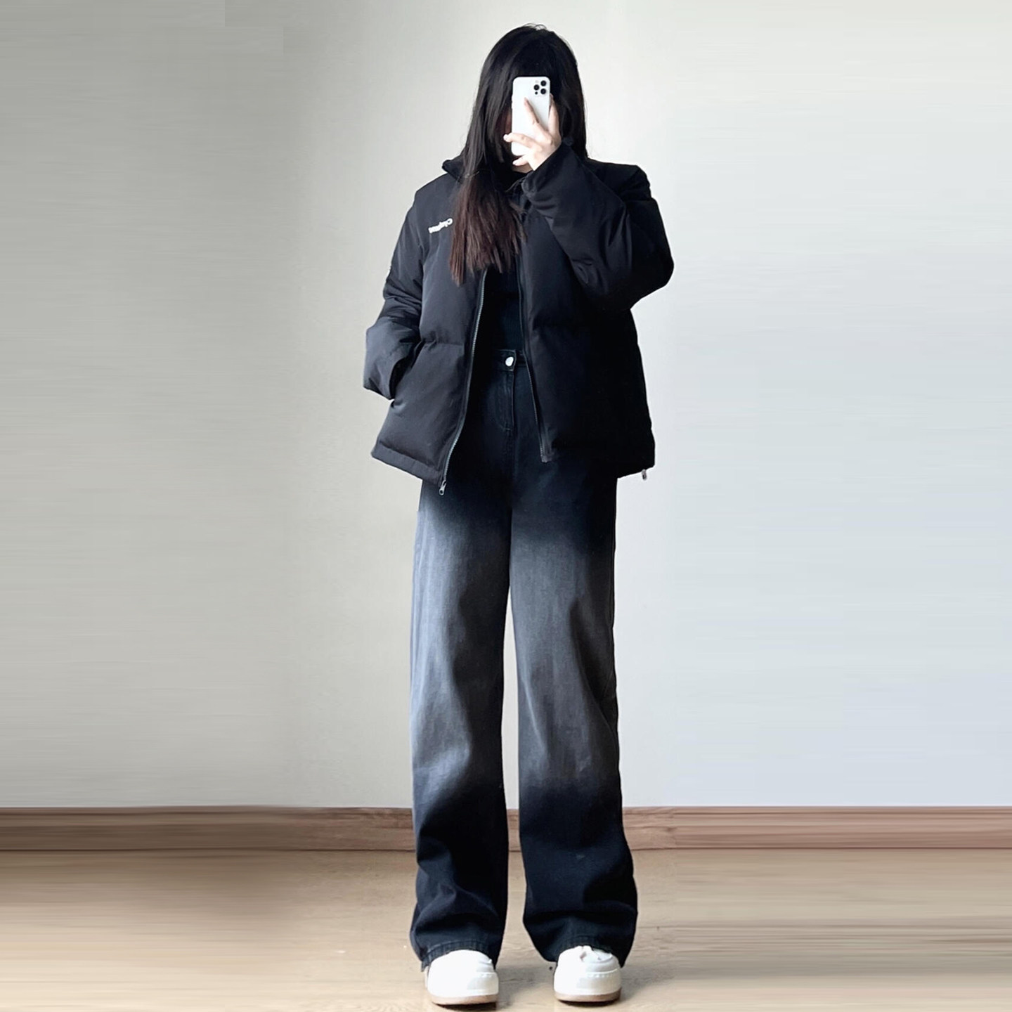 胖mm大码女装黑色渐变设计阔腿牛仔裤女春季宽松遮肉显瘦休闲裤子,淘宝优惠券,粉丝福利购,淘宝优惠卷