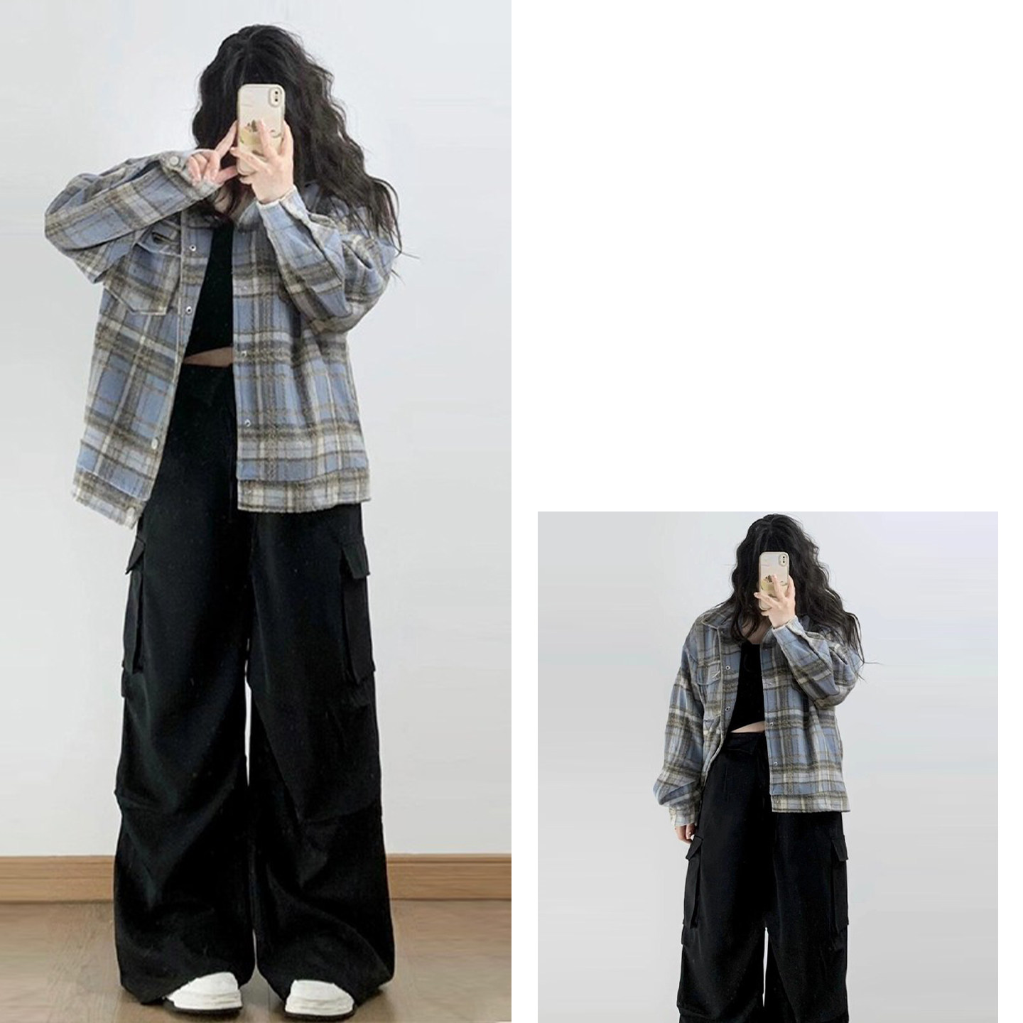 300斤特大码黑色高级感工装裤女2025年冬季新款胖mm显瘦直筒裤子,淘宝优惠券,粉丝福利购,淘宝优惠卷