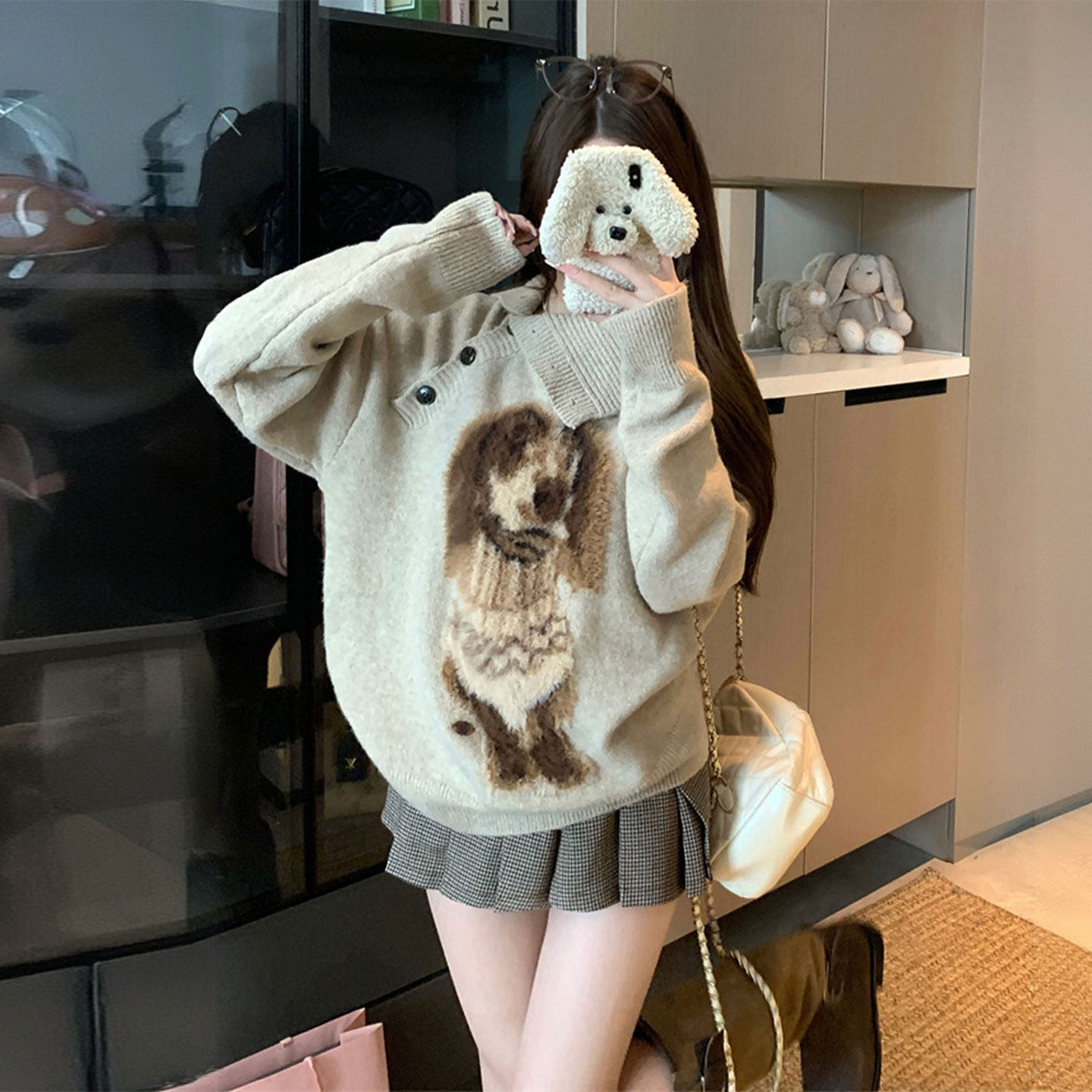 大码女装胖mm韩系百搭毛衣女款2025新款冬季学生保暖显瘦针织上衣,淘宝优惠券,粉丝福利购,淘宝优惠卷