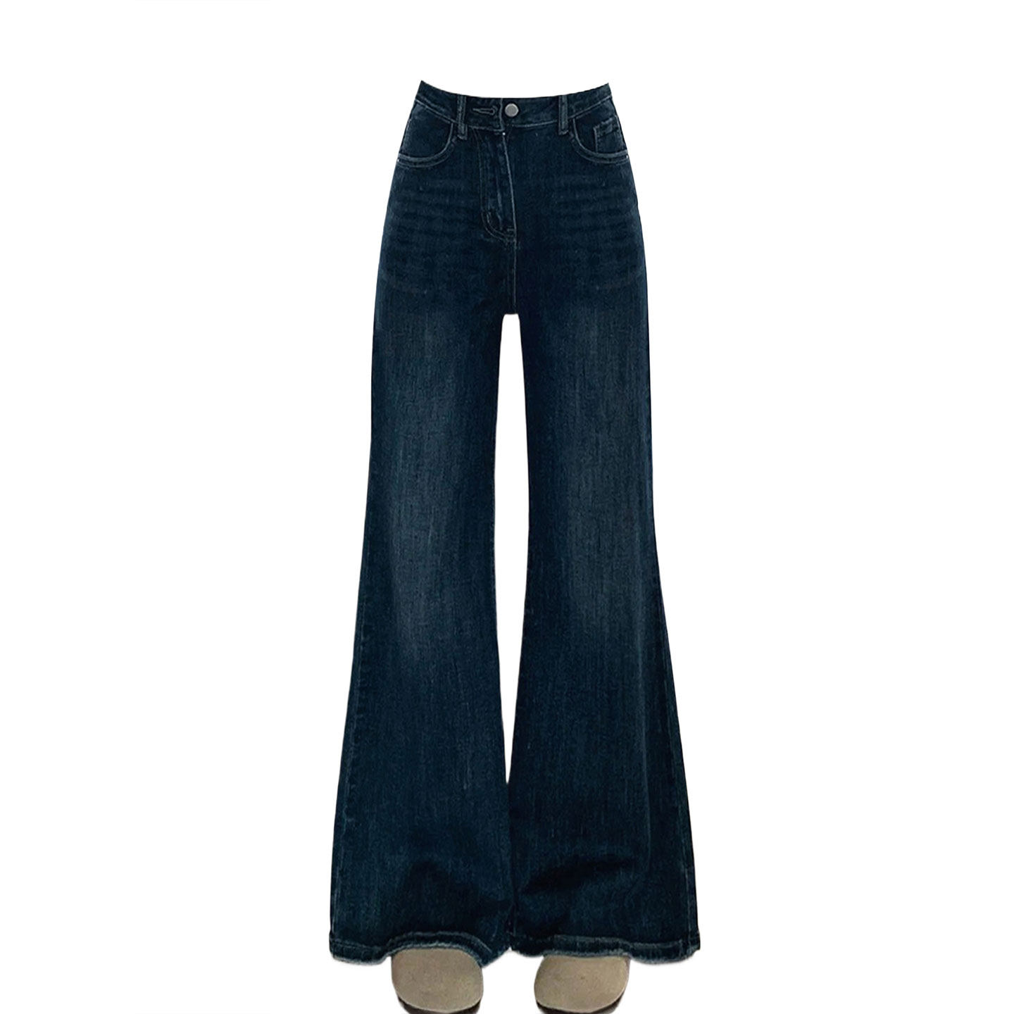 300斤大码女装胖mm蓝色高腰显瘦牛仔裤女高级感宽松百搭微喇裤子,淘宝优惠券,粉丝福利购,淘宝优惠卷