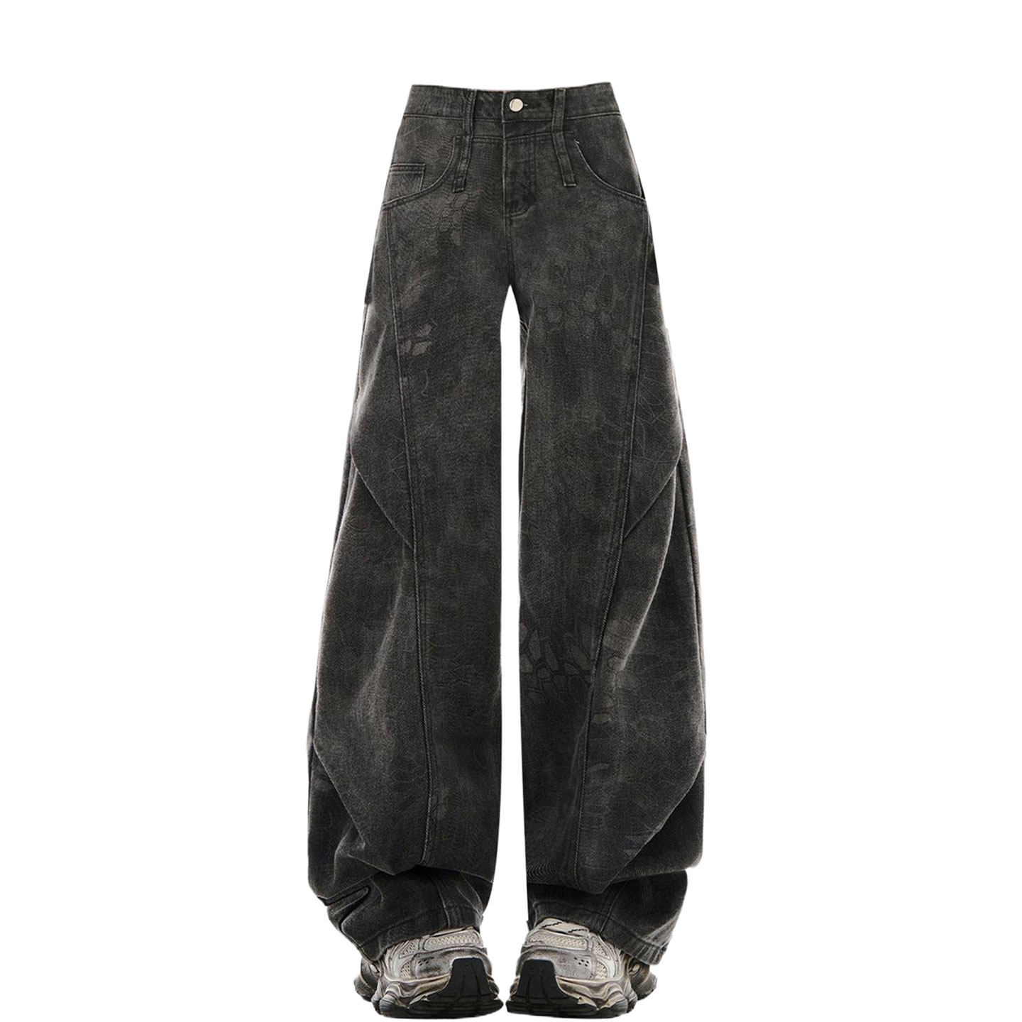 特大码女装甜酷风休闲高腰牛仔裤女胖mm韩系穿搭时尚显瘦弯刀裤子,淘宝优惠券,粉丝福利购,淘宝优惠卷