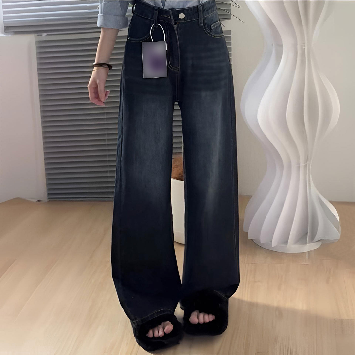 特大码女装版型好的阔腿牛仔裤女2026新款胖mm裤子显瘦设计直筒裤,淘宝优惠券,粉丝福利购,淘宝优惠卷