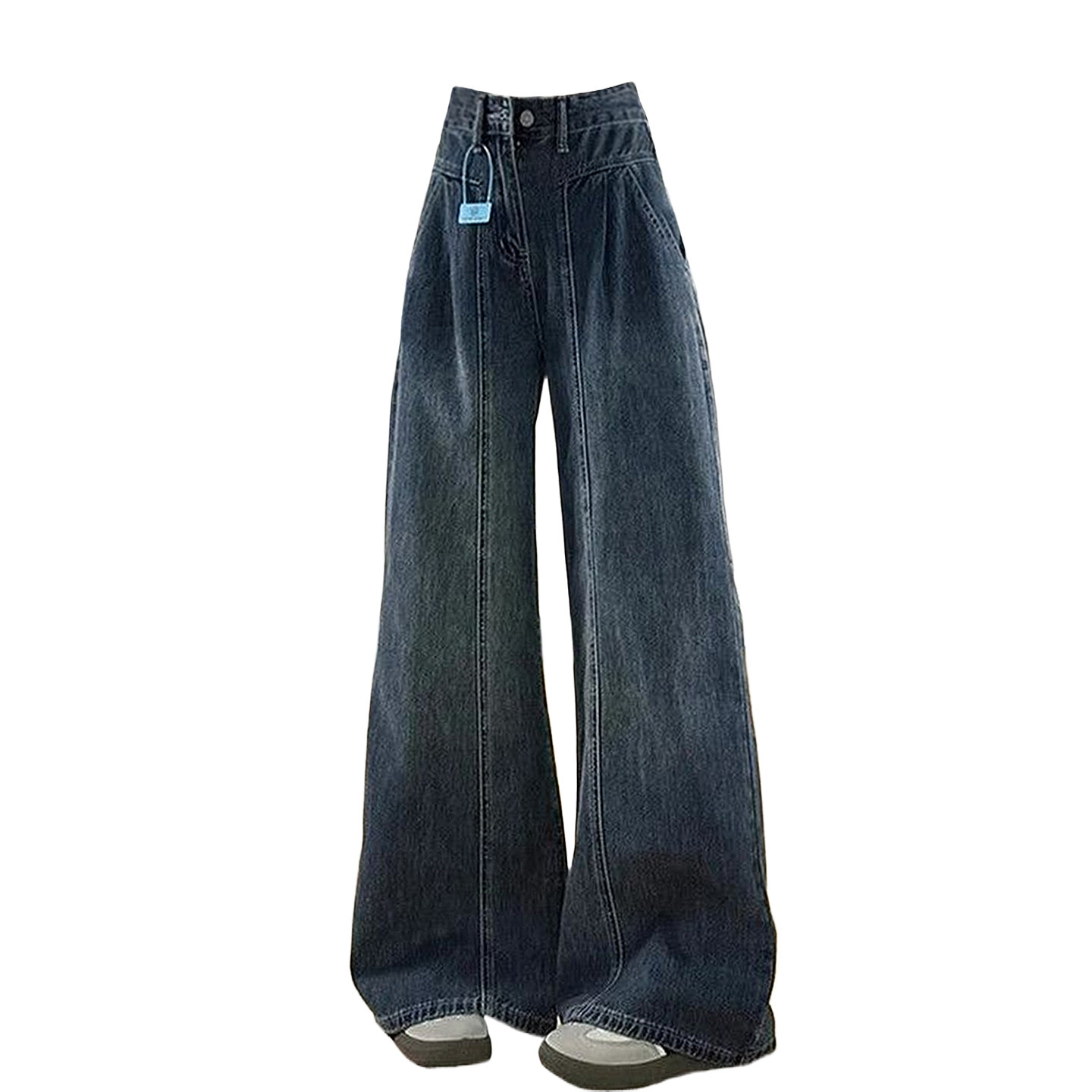 300斤特大码女装高级感蓝色牛仔裤女胖mm宽松慵懒风遮肉阔腿裤子,淘宝优惠券,粉丝福利购,淘宝优惠卷