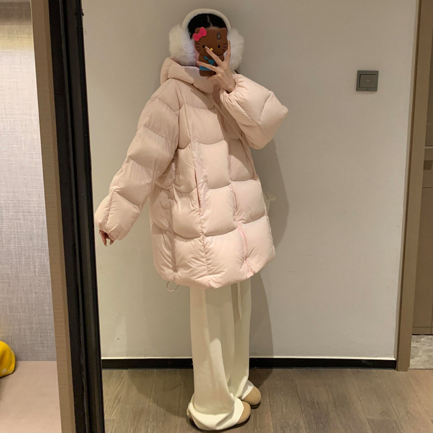 大码女装胖mm粉色显瘦高级感连帽外套冬季加厚保暖甜美风棉服上衣,淘宝优惠券,粉丝福利购,淘宝优惠卷