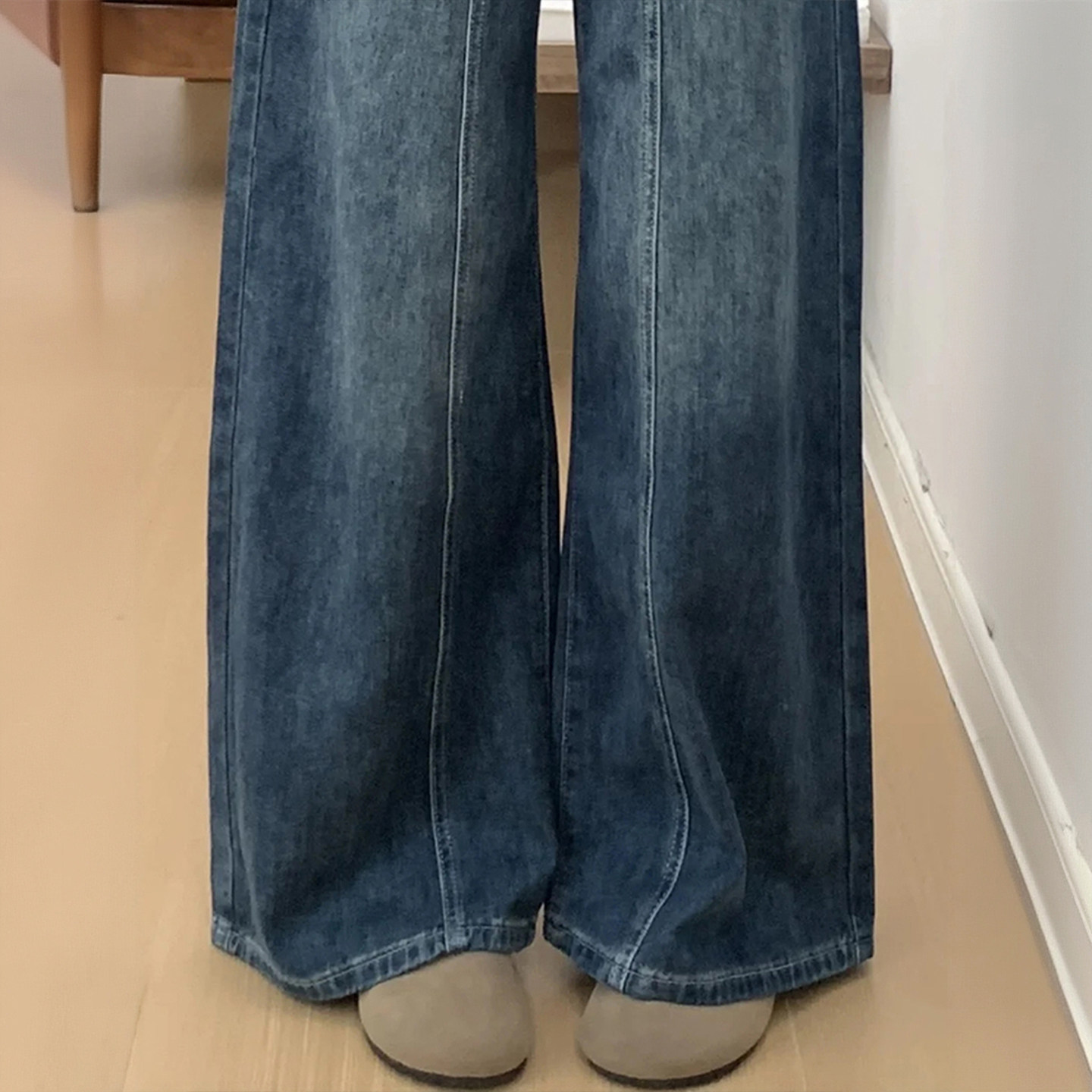 大码胖mm复古蓝保暖加厚牛仔裤女冬季加绒裤子韩系宽松百搭阔腿裤,淘宝优惠券,粉丝福利购,淘宝优惠卷