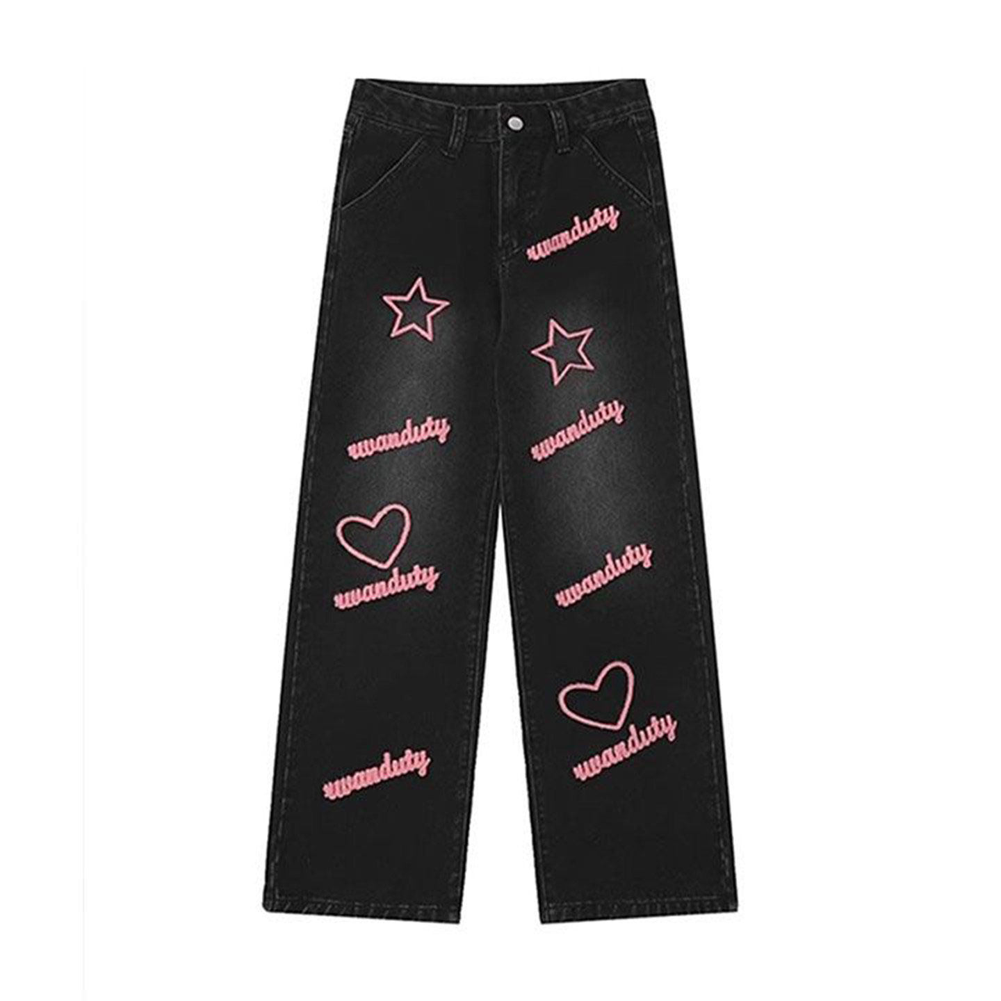 特大码女装胖mm黑色宽松直筒牛仔裤高腰显瘦小个子超好看的裤子女,淘宝优惠券,粉丝福利购,淘宝优惠卷