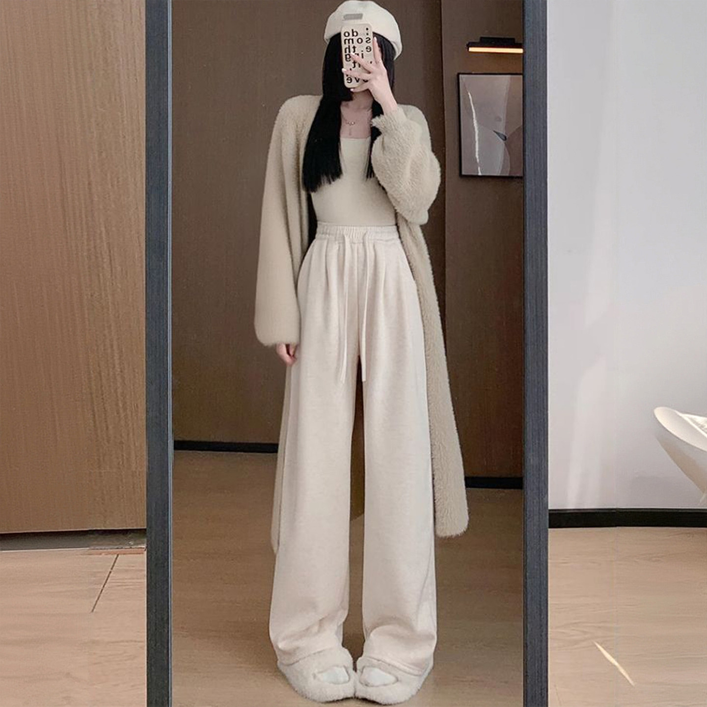 特大码女装美式宽松羊羔毛休闲裤女冬季胖mm加绒加厚学生直筒裤子,淘宝优惠券,粉丝福利购,淘宝优惠卷