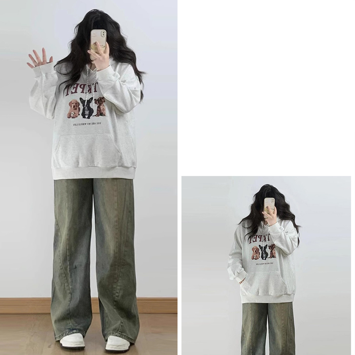 300斤胖mm大码复古高腰阔腿牛仔裤女美式宽松直筒设计显瘦长裤子,淘宝优惠券,粉丝福利购,淘宝优惠卷