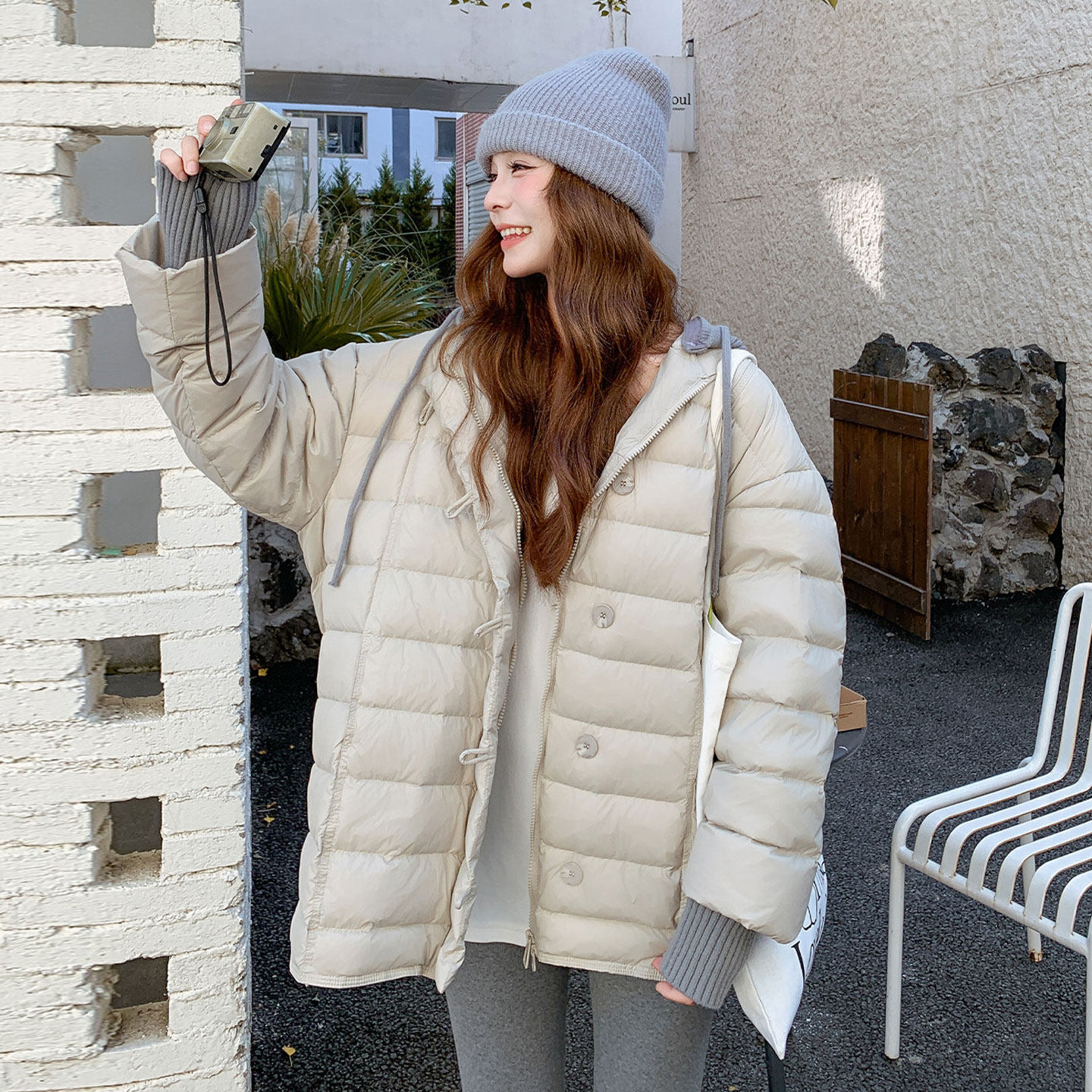 大码女装胖mm高级感加厚针织拼接棉服女冬季韩系穿搭保暖棉衣外套,淘宝优惠券,粉丝福利购,淘宝优惠卷