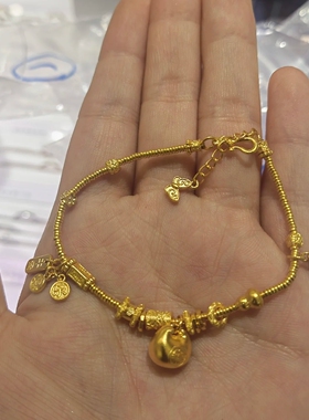 TSL谢瑞麟新款胖福盘缠黄金手链