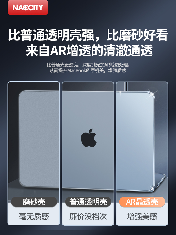 MACCITY适用苹果电脑保护套macbook保护壳pro软14寸m2透明2024新款air15.3笔记本por13.3全包mac外壳16/13.6 - 图0