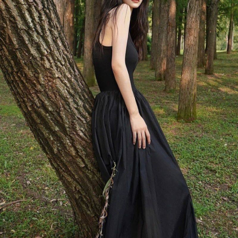 Solid color sleeveless camisole long skirt纯色无袖吊带长裙子,淘宝优惠券,粉丝福利购,淘宝优惠卷